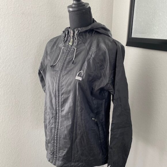 SIERRA DESIGNS Packable Hooded Travel Raincoat Rain Jacket Windbreaker Small - Picture 5 of 16